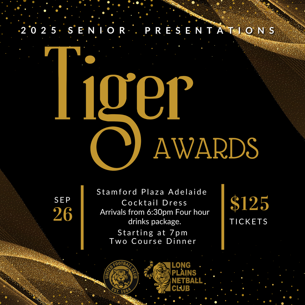 Tiger Awards Night - Adult Ticket - Stamford Plaza Adelaide - Fri 26/9